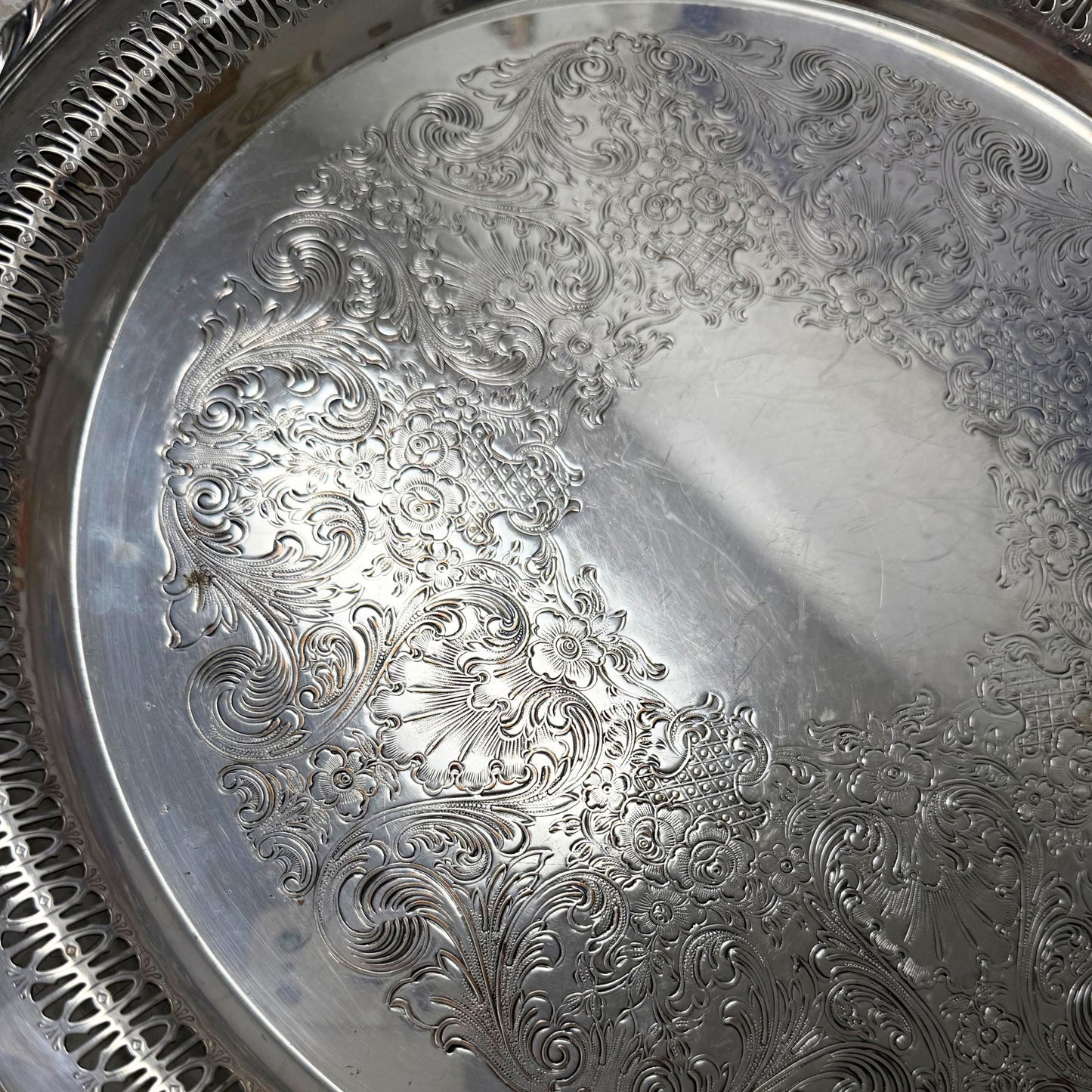 Wm. Rogers Silver Round Tray