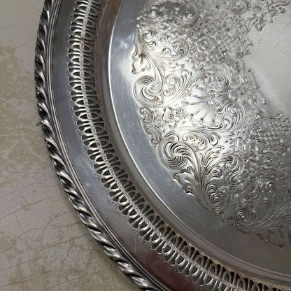 Wm. Rogers Silver Round Tray