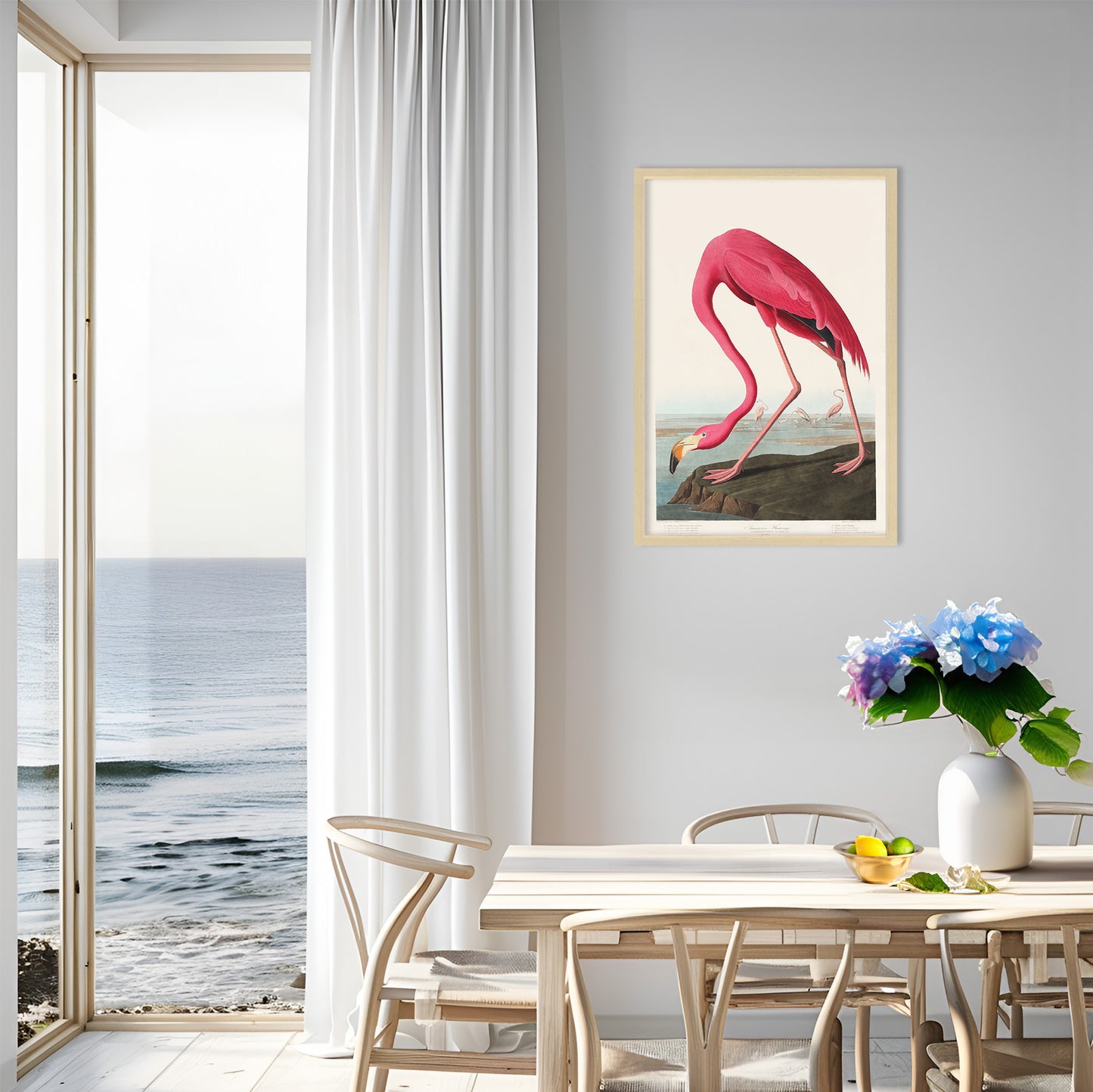 Pink Flamingo Illustration Archival Reproduction Art Print