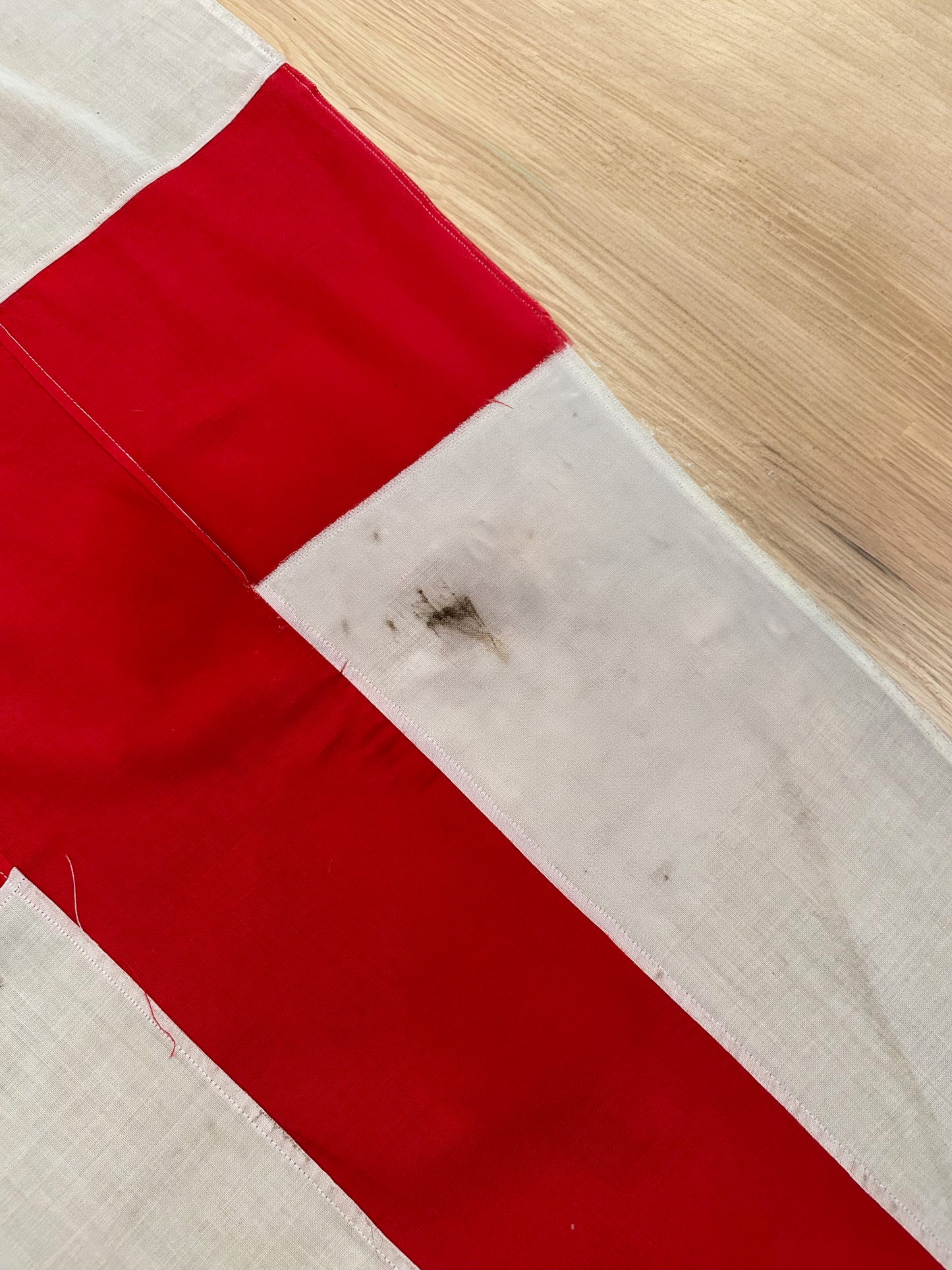 Vintage Red & White Cross Nautical Flag