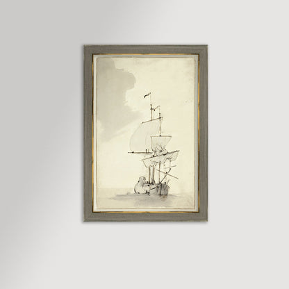 Vintage Sepia - Toned Ship Art Print / Art Prints - Casey Grace Studio, LLC