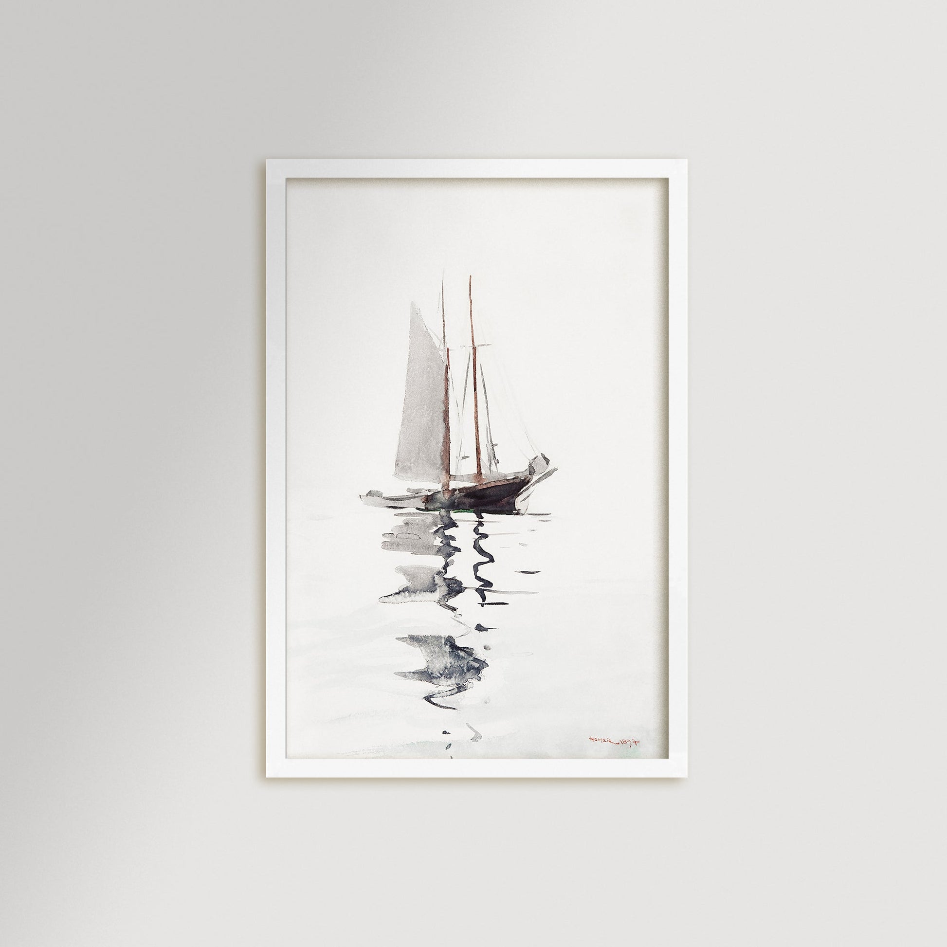 Watercolor Sailboat Art Print / Art Prints - Casey Grace Studio, LLC
