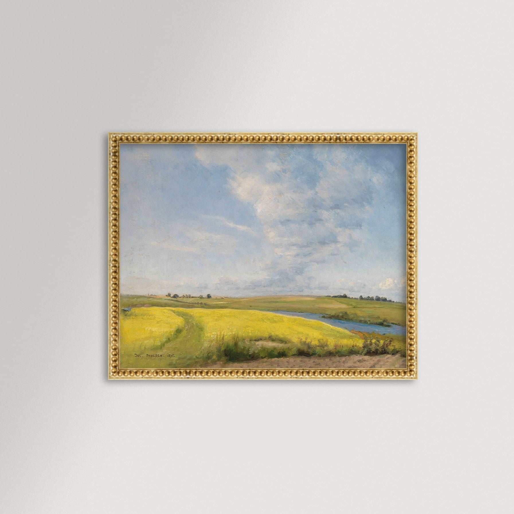 wildflower field art, wheat field painting, wheat field art, wildflower field, flower field print, old world art, dopamine decor, powder room art, powder room,colorful vintage art framed, 18th century