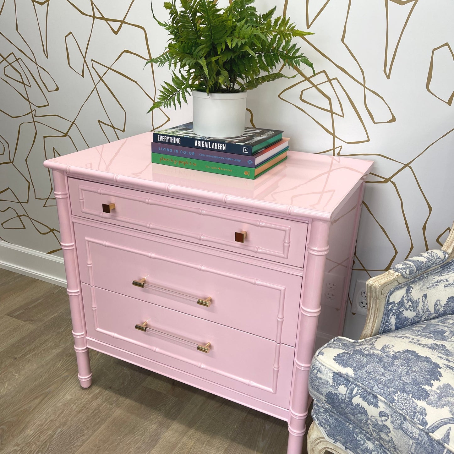"Esther" Thomasville Faux Bamboo Dresser / Chest / Nightstand