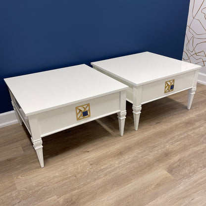 "The Beverlys" Bassett White End / Wide Table Pair