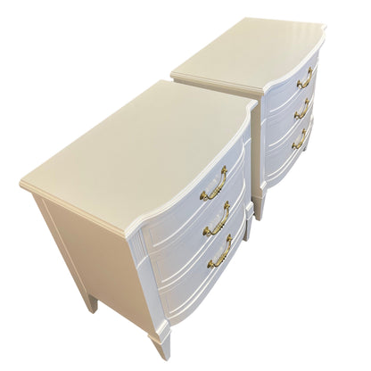 "Wyndell" Nightstand Pair / Ivory White Lacquer